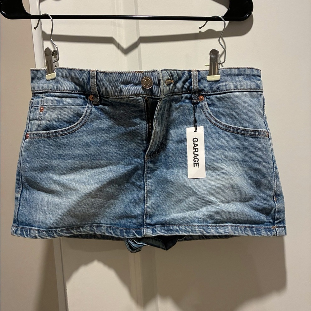 Garage Light Blue Denim Skirt